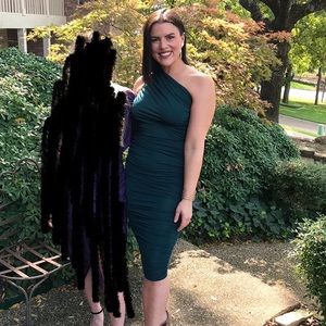 Pretty Little Thing One Shoulder Ruched midi dress